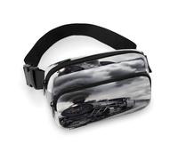 Grand sac banane décontracté avec sangle réglable pour voyage, sport, course à pied, randonnée, Train vapeur nuages, 20x13cm, Sac à dos décontracté