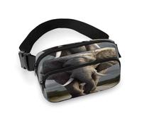 Grand sac banane décontracté avec sangle réglable pour voyage, sport, course à pied, randonnée, Un éléphant, 20x13cm, Sac à dos décontracté