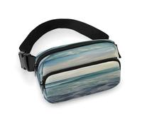 Grand sac banane décontracté avec sangle réglable, tournesol arc-en-ciel, pour voyage, sport, course à pied, randonnée, Magnifique océan., 20x13cm, Sac à dos décontracté