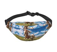 Grand sac banane Horses on the Prairie pour garçons, adapté pour profiter du sport, de la course, du cyclisme, des voyages, de la pêche
