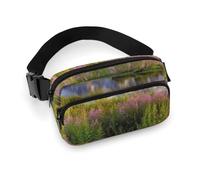 Grand sac banane imprimé parc national Grand Teton pour homme et femme, grand sac de poitrine avec sangle réglable pour l'entraînement en plein air, les voyages, la course décontractée, le parc