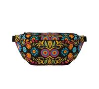 Grand sac banane moderne rétro du milieu du siècle avec imprimé en forme de goutte avec sangle réglable pour la randonnée, les voyages, le fitness et le transport quotidien, Art folk mexicain bohème