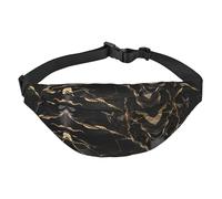 Grand sac banane noir et doré marbré pour garçon, adapté pour profiter du sport, de la course, du cyclisme, des voyages, de la pêche