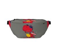 Grand sac banane pour femme et homme - Sac à bandoulière de voyage tendance avec sangle réglable - Motif dinosaure super héros