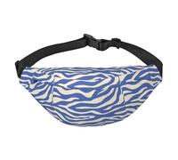 Grand sac banane pour homme et femme, bleu violet ombré pour entraînement, randonnée, course à pied, voyage, Imprimé zébré bleu, Taille unique, Sacs banane