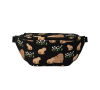 Grand sac banane pour homme et femme - Capybaras Daisy - Sac de voyage tendance pour femme - Sac banane pour femme et homme avec sangle réglable