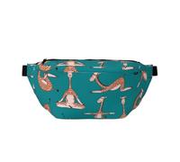 Grand sac banane pour homme et femme - Girafes faisant divers sacs à bandoulière de yoga pour femmes - Sac banane tendance pour femme - Sac banane pour homme et femme avec sangle réglable