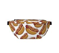 Grand sac banane pour homme et femme - Imprimé Hot Dog No.903 - Sac de voyage tendance pour femme - Sac banane pour femme - Sac banane pour femme avec sangle réglable