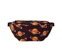 Grand sac banane pour homme et femme - Joli sac à bandoulière de voyage à motif de planète de hamburger pour femme, sac de ceinture pour homme et femme, avec sangle réglable