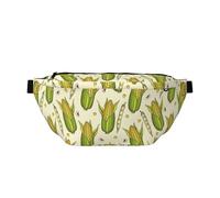 Grand sac banane pour homme et femme - Joli sac à bandoulière tendance en forme de haricot de maïs pour femme - Sac banane pour homme et femme avec sangle réglable