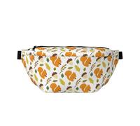 Grand sac banane pour homme et femme - Motif écureuil mignon et cône de pin - Sac de voyage tendance pour femme - Sac banane pour femme avec sangle réglable