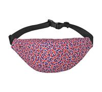 Grand sac banane pour homme et femme, motif feuilles de palmier tropicales pour entraînement, randonnée, course à pied, voyage, Drapeau Union Jack, Taille unique, Sacs banane