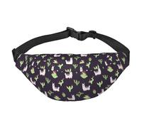 Grand sac banane pour homme et femme, motif léopard bohémien pour entraînement, randonnée, course à pied, voyage, Lama Alpaga Cactuslama Alpaga avec Cactus, Taille unique, Sacs banane