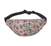 Grand sac banane pour homme et femme, motif renard, oiseau et fleur, sac banane pour entraînement, randonnée, course à pied, voyage, Papillons tropicaux colorés, Taille unique, Sacs banane