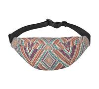 Grand sac banane pour homme et femme, motif renard, oiseau et fleur, sac banane pour entraînement, randonnée, course à pied, voyage, Ethnique Tribal Losange Géométrique Ethnique Tribal Losange