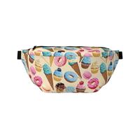 Grand sac banane pour homme et femme - Sac à bandoulière de voyage tendance avec motif de donut et de sucette pour femme, sac banane pour femme avec sangle réglable