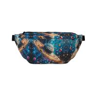 Grand sac banane pour homme et femme - Sac à bandoulière de voyage tendance avec planète colorée pour femme, sac banane pour homme et femme avec sangle réglable