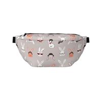Grand sac banane pour homme et femme - Sac à bandoulière de voyage tendance pour femme et homme - Motif lapin mignon - Sac banane pour femme avec sangle réglable
