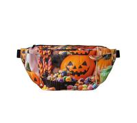 Grand sac banane pour homme et femme - Sac à bandoulière tendance pour Halloween, citrouille, bonbons, voyage, sac banane pour femme, sac banane pour homme et femme avec sangle réglable