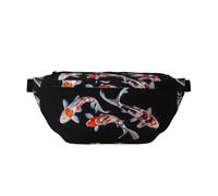 Grand sac banane pour homme et femme - Trio de poissons koï tricolores - Sac de voyage tendance pour femme - Sac banane pour femme et homme - Bandoulière réglable