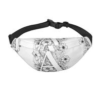 Grand sac banane tendance à fleurs et lettres, sac banane de voyage décontracté pour garçons, adapté pour le sport, la course, le cyclisme, les voyages, la pêche