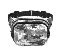 Grand sac banane tendance à imprimé camouflage numérique pour femme, noir, One Size