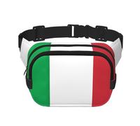Grand sac banane tendance à motif drapeau italien pour femme, noir, One Size