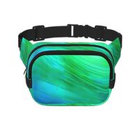 Grand sac banane tendance à motif imprimé bleu sarcelle pour femme, noir, One Size