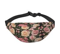 Grand sac banane tendance avec de nombreuses belles roses, idéal pour le sport, la course à pied, le cyclisme, les voyages, la pêche