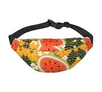 Grand sac banane tendance avec illustration de fond de fruits, sac banane de voyage décontracté pour garçons, adapté pour le sport, la course à pied, le cyclisme, les voyages, la pêche