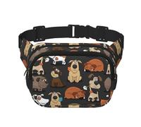 Grand sac banane tendance avec imprimé chien Corgi pour femme, noir, One Size