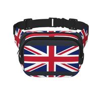 Grand sac banane tendance avec imprimé drapeau britannique pour femme, noir, One Size