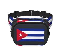 Grand sac banane tendance avec imprimé drapeau cubain pour femme, noir, One Size