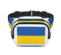 Grand sac banane tendance avec imprimé drapeau de l'Ukraine pour femme, noir, One Size