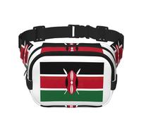 Grand sac banane tendance avec imprimé drapeau du Kenya pour femme, noir, One Size