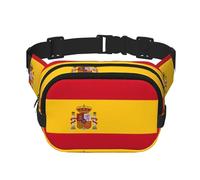 Grand sac banane tendance avec imprimé drapeau espagnol pour femme, noir, One Size