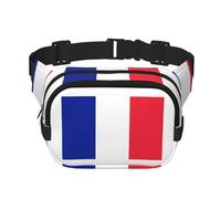 Grand sac banane tendance avec imprimé drapeau français pour femme, noir, One Size