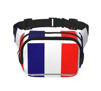 Grand sac banane tendance avec imprimé drapeau français pour femme, noir, One Size