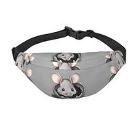 Grand sac banane tendance avec motif de rat gris, idéal pour le sport, la course à pied, le cyclisme, les voyages, la pêche
