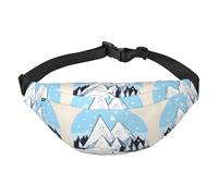 Grand sac banane tendance avec motif montagnes enneigées - Idéal pour le sport, la course à pied, le cyclisme, les voyages, la pêche