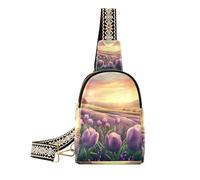 Grand sac banane tendance fleur lavande Spring Farm mignon petit sac à bandoulière pour sac à dos de jour, Fleur Lavande Spring Farm, 1 size