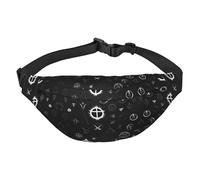 Grand sac banane tendance noir et blanc Universe - Sac banane de voyage décontracté pour garçon, adapté pour le sport, la course à pied, le cyclisme, les voyages, la pêche