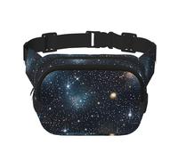 Grand sac banane tendance pour femme avec imprimé constellation et amas d'étoiles, noir, One Size
