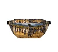 Grand sac banane troupeau de zèbres, cadeaux pour profiter du sport, festival, entraînement, voyage, course décontractée, Noir , Taille unique