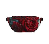 Grand sac banane vert avec sangle réglable - Imprimé camouflage numérique - Pour randonnée, voyage, fitness et transport quotidien, Art rose gothique, One Size, Imprimé