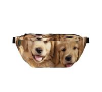 Grand sac banane vert avec sangle réglable - Imprimé camouflage numérique - Pour randonnée, voyage, fitness et transport quotidien, Golden Retriever Dogs Chiots, One Size, Imprimé