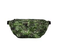 Grand sac banane vert avec sangle réglable - Imprimé camouflage numérique - Pour randonnée, voyage, fitness et transport quotidien, Imprimé camouflage numérique Green Army, One Size, Imprimé