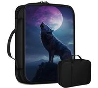 Grand sac biblique loup pleine lune pour homme et femme, sac d'église multifonction avec poignée, poche zippée, cadeau chrétien, fournitures d'étude de la Bible