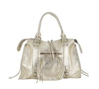 Grand sac bowling femme - cuir véritable irisé - sac cabas A4 cours lycée - Doré