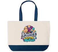 Grand Sac Cabas Fond Bleu Assistante Veterinaire C'est juste la Meilleure Métier | Toile de Coton 170 g/m² 27 L Poche Intérieure Anses 64 cm | Courses Shopping Plage